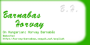 barnabas horvay business card